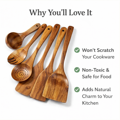 Pure Wood Kitchen Utensils